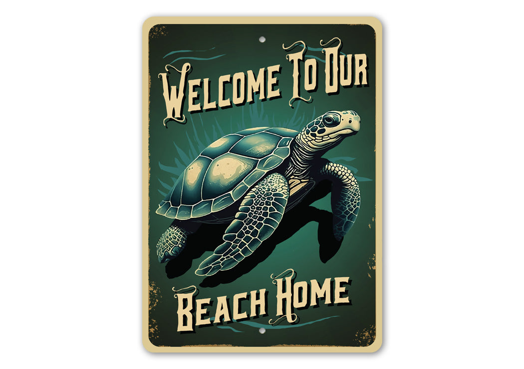 Sea Turtle Beach Home Sign