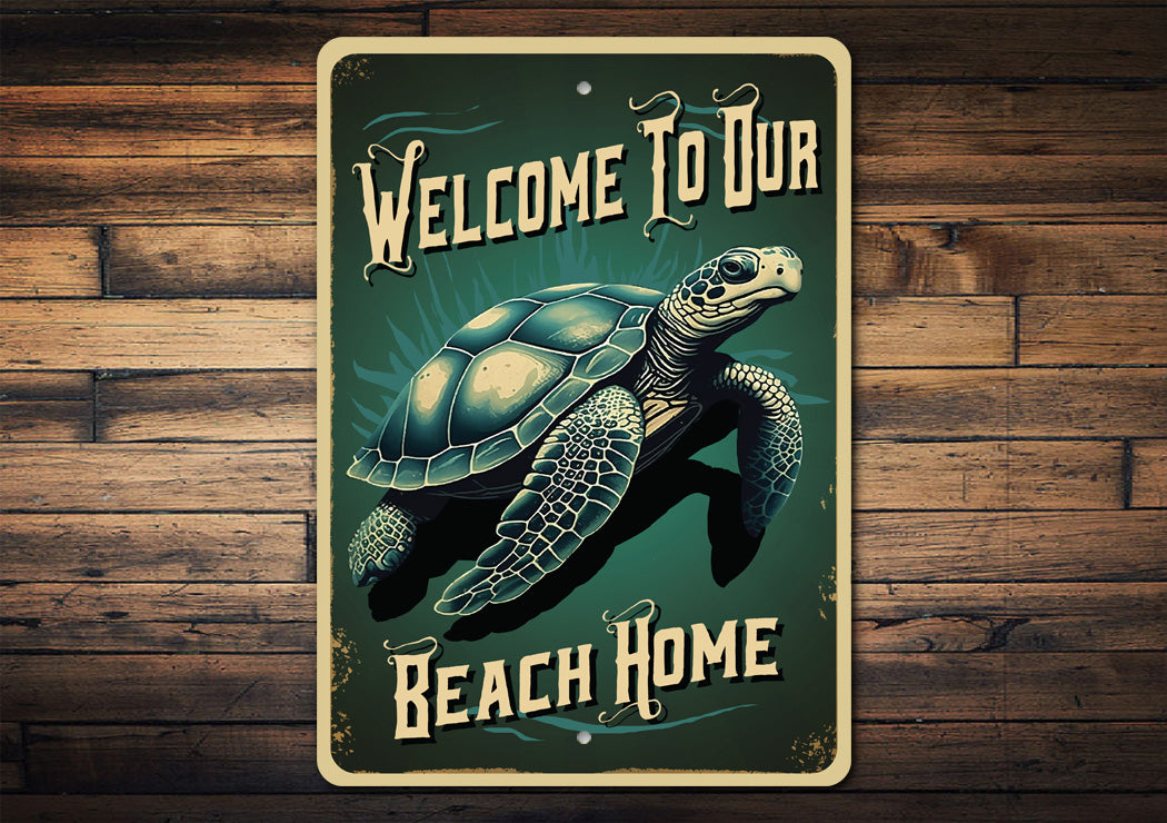 Sea Turtle Beach Home Sign