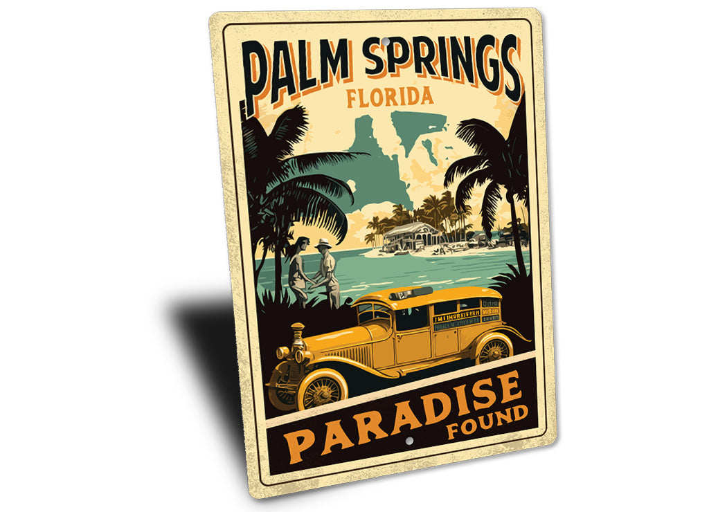 Palm Springs Florida Vintage Car Sign