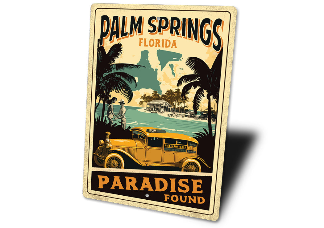 Palm Springs Florida Vintage Car Sign