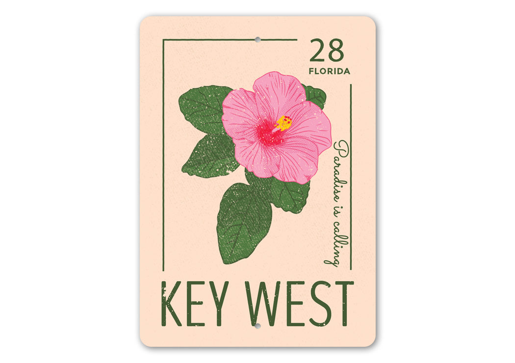 Key West Hibiscus Flower Sign