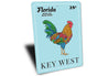Key West Florida Rooster Stamp Sign