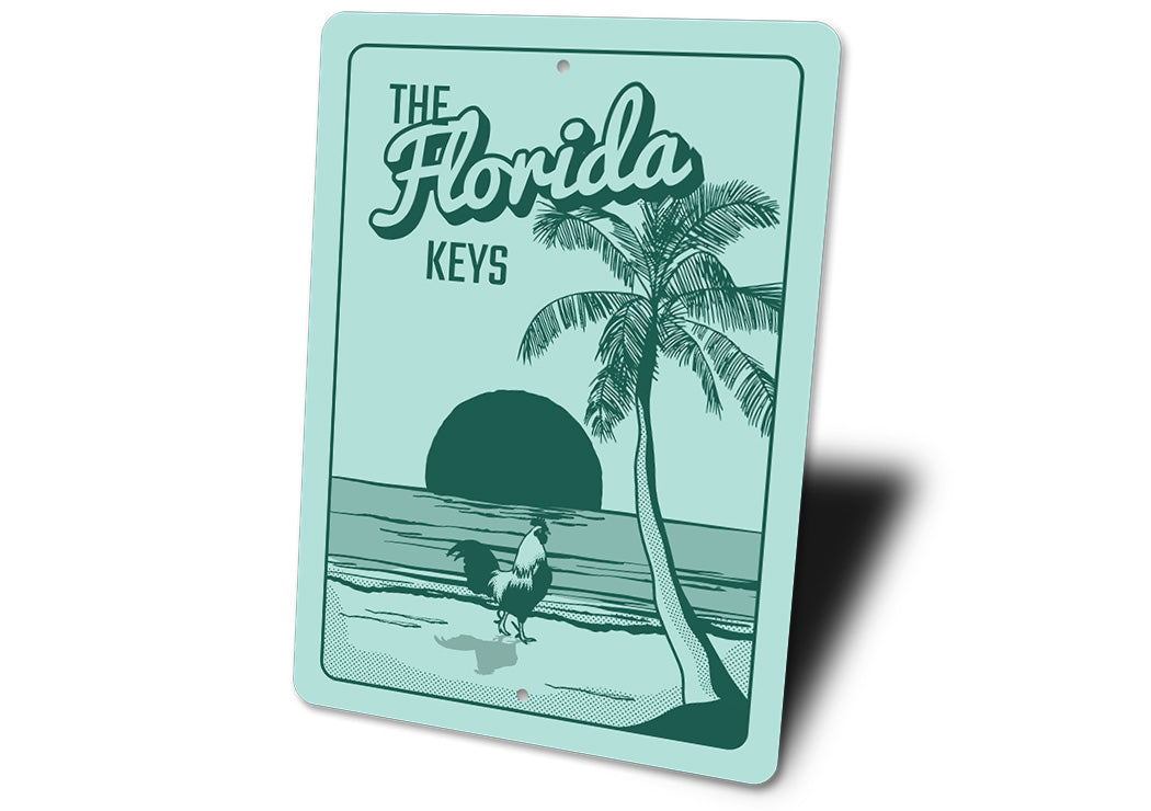 The Florida Keys Beach Rooster Sign