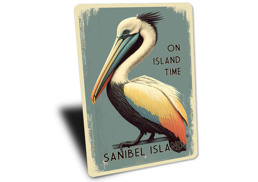 Pelican On Island Time Sign