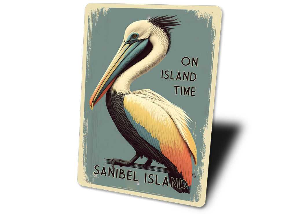 Pelican On Island Time Sign