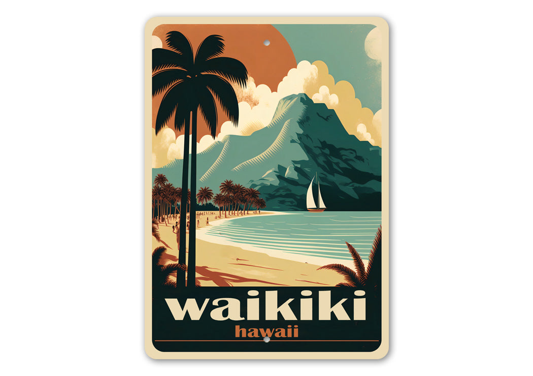 Waikiki Hawaii Beach Sign