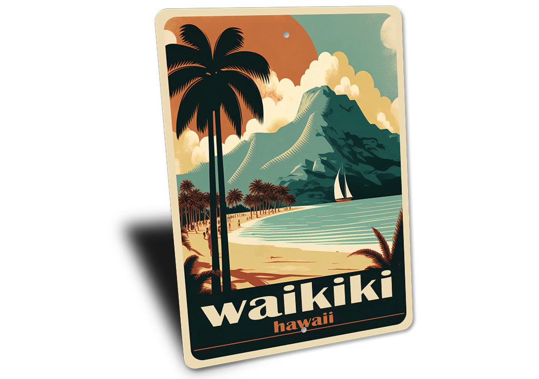 Waikiki Hawaii Beach Sign