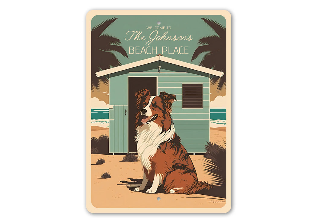 Australian Shepherd Beach House Sign