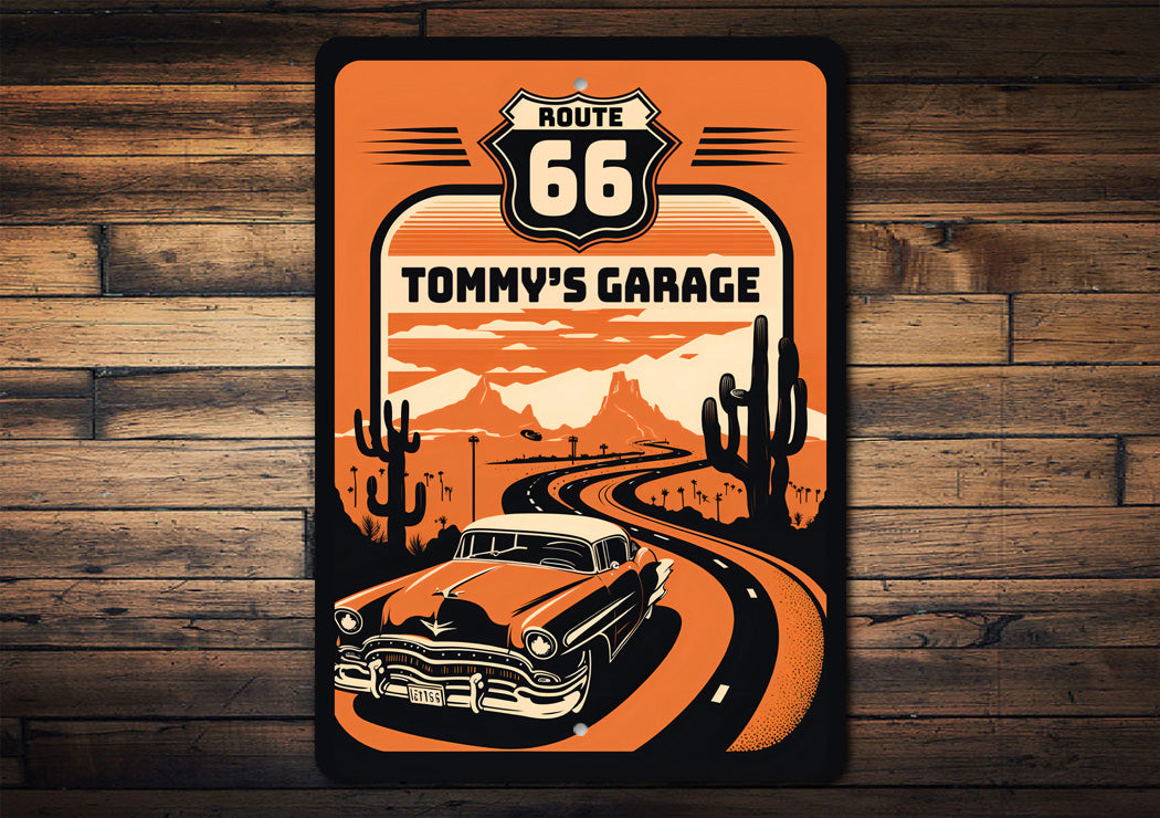 Route 66 Garage Classic Car Sign