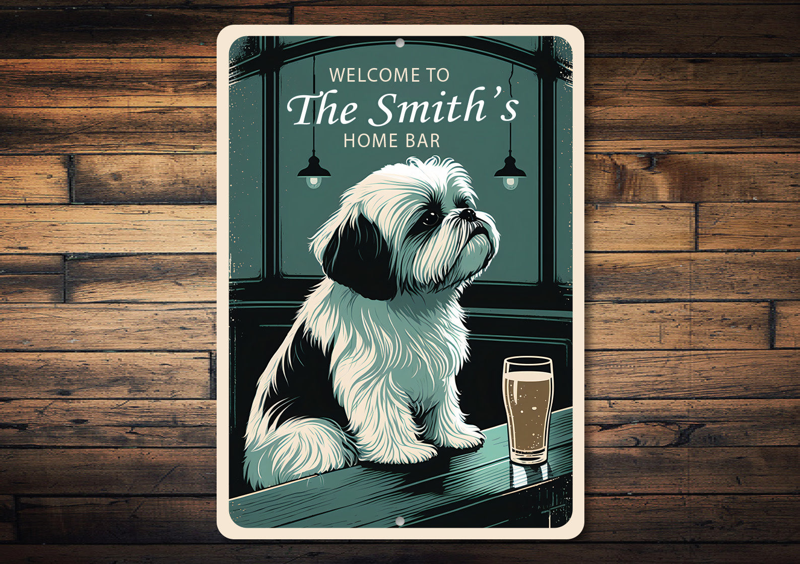 Shih Tzu Family Home Bar Sign