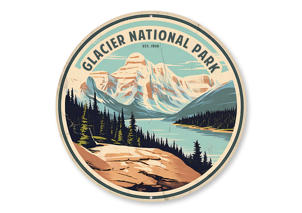 Glacier National Park Circular Sign