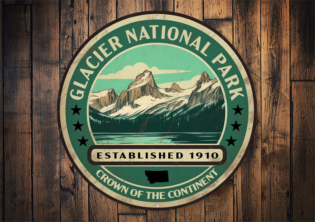 Glacier National Park Crown of the Continent Sign