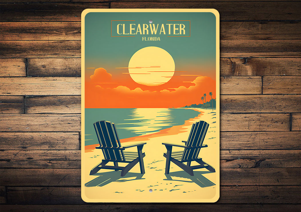 Clearwater Florida Beach Sunset Sign