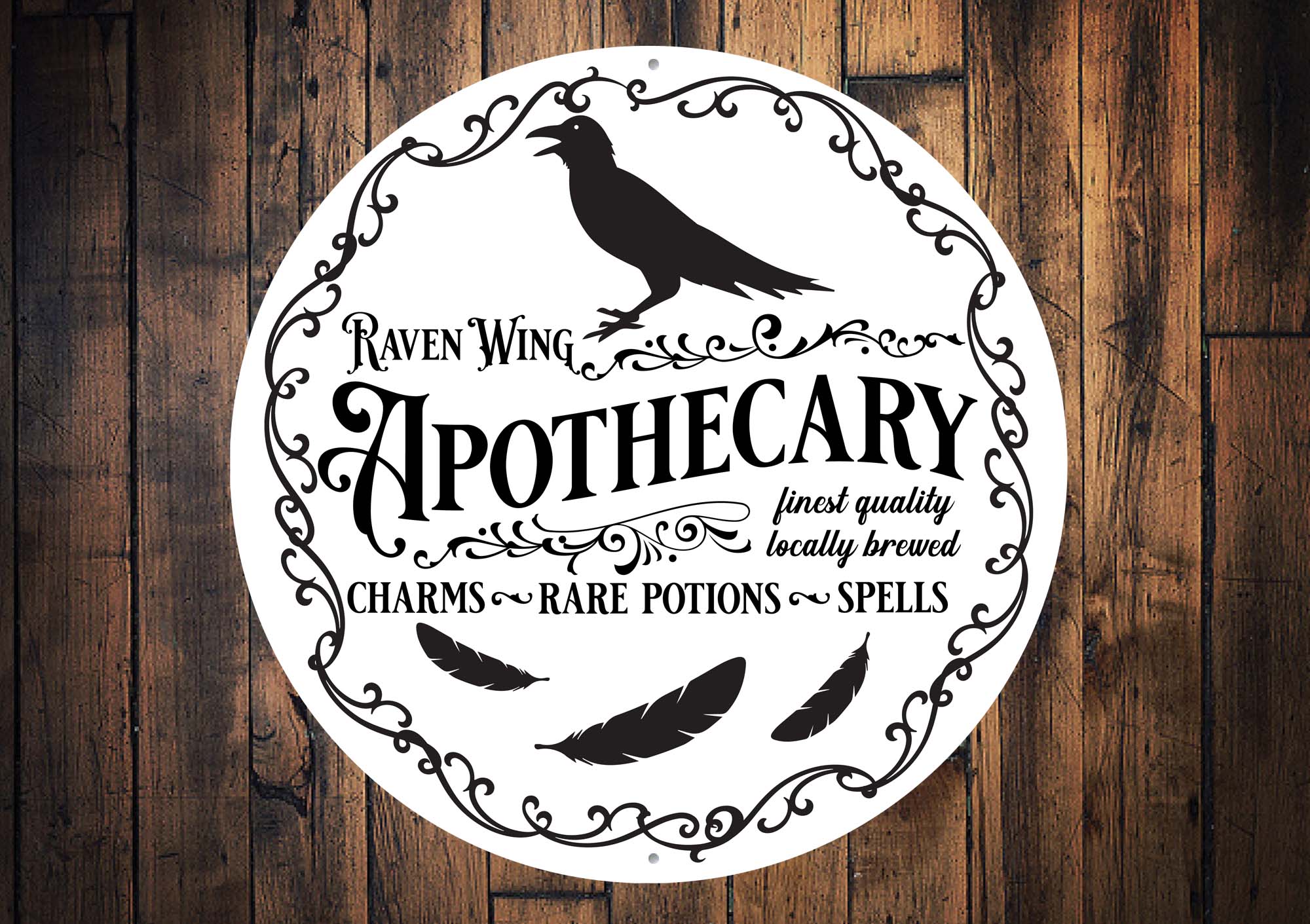 Raven Wing Apothecary Halloween Sign