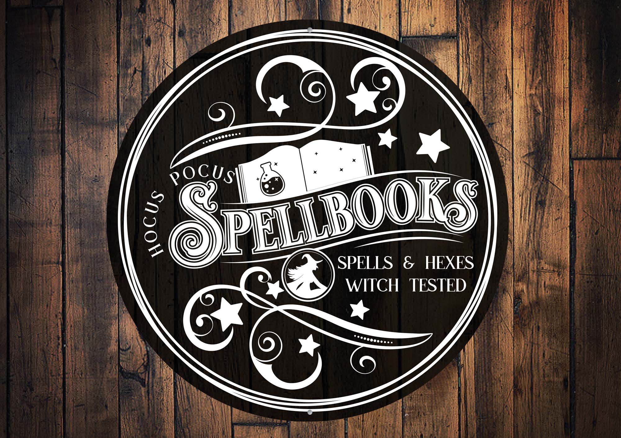 Spellbooks Spells And Hexes Halloween Sign