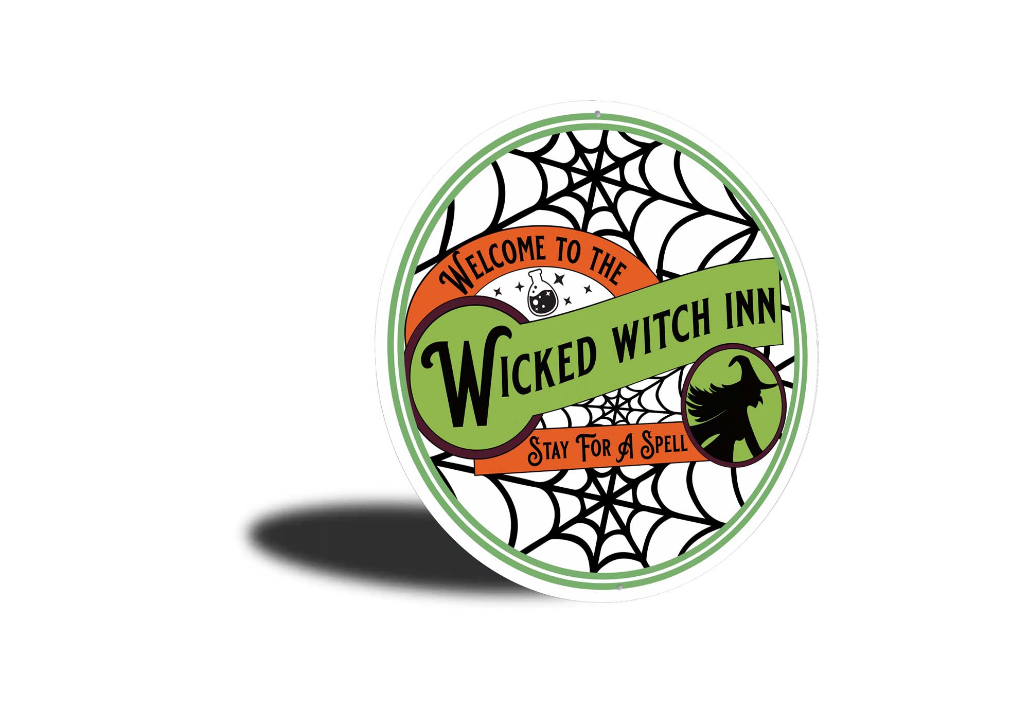 Wicked Witch Inn Spider Web Halloween Sign