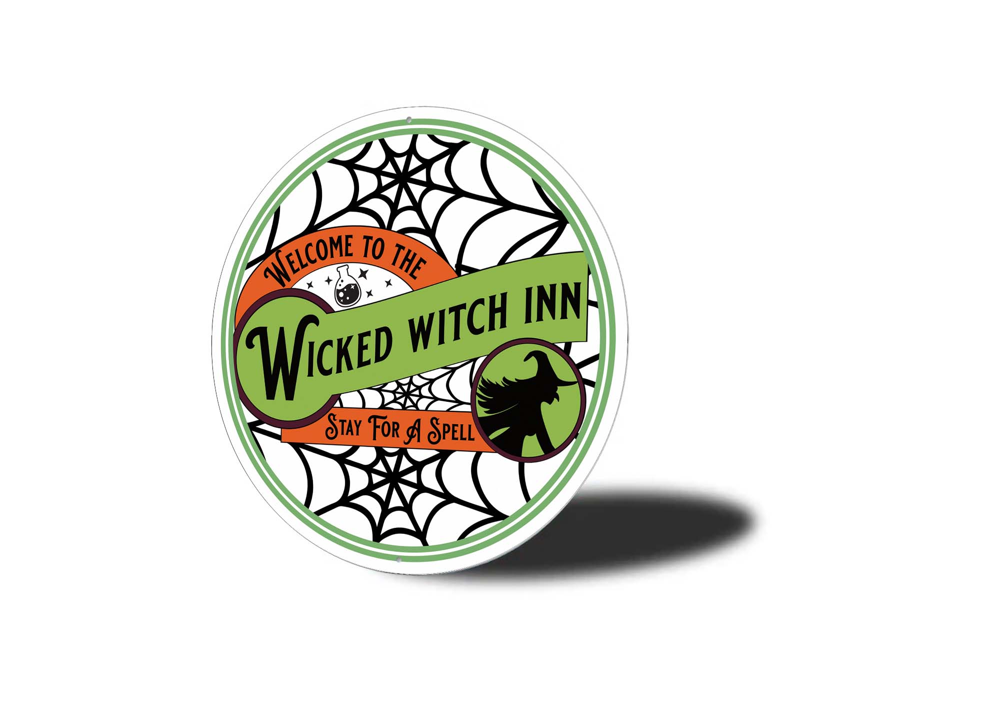 Wicked Witch Inn Spider Web Halloween Sign