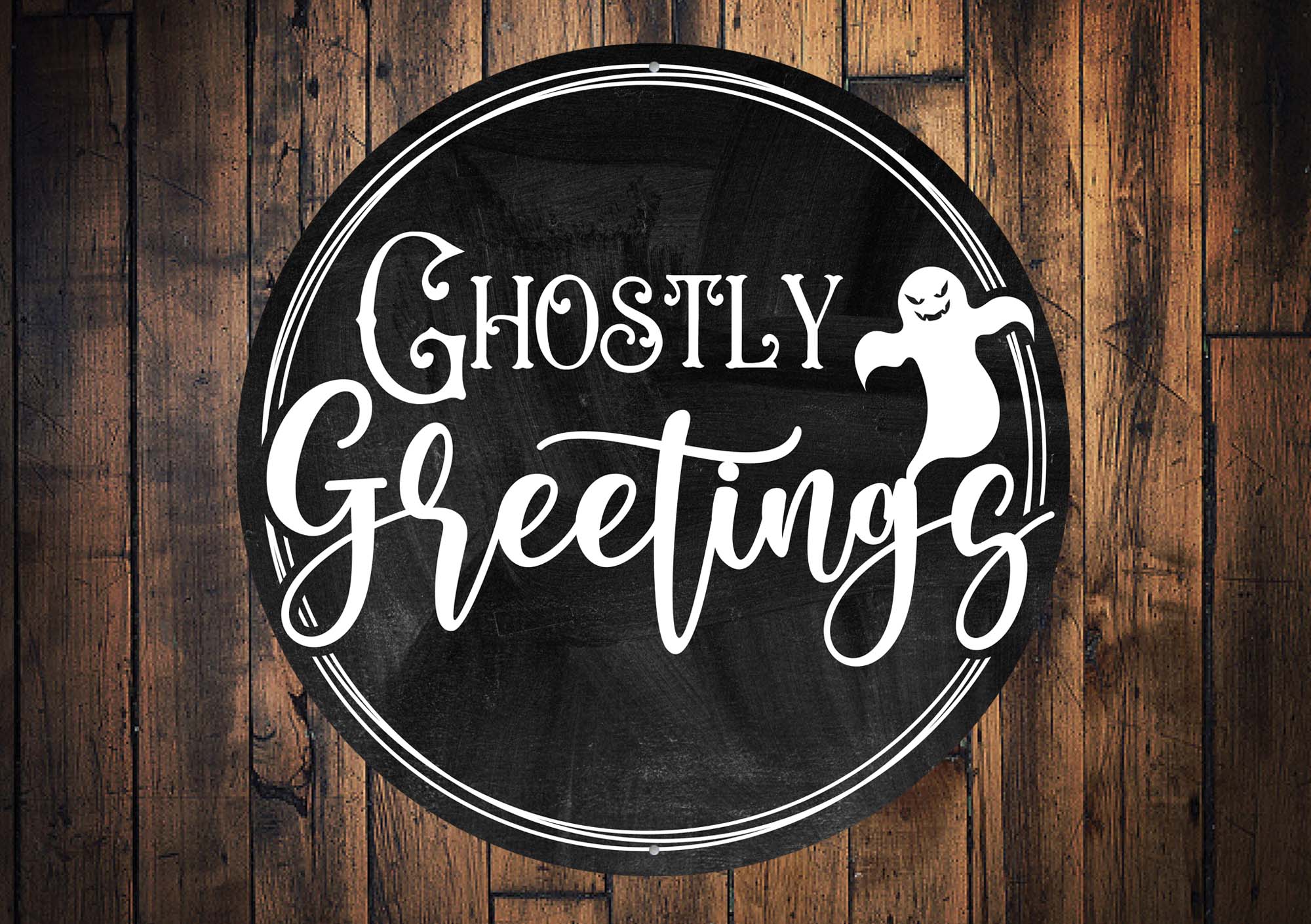 Ghostly Greetings Halloween Ghost Sign