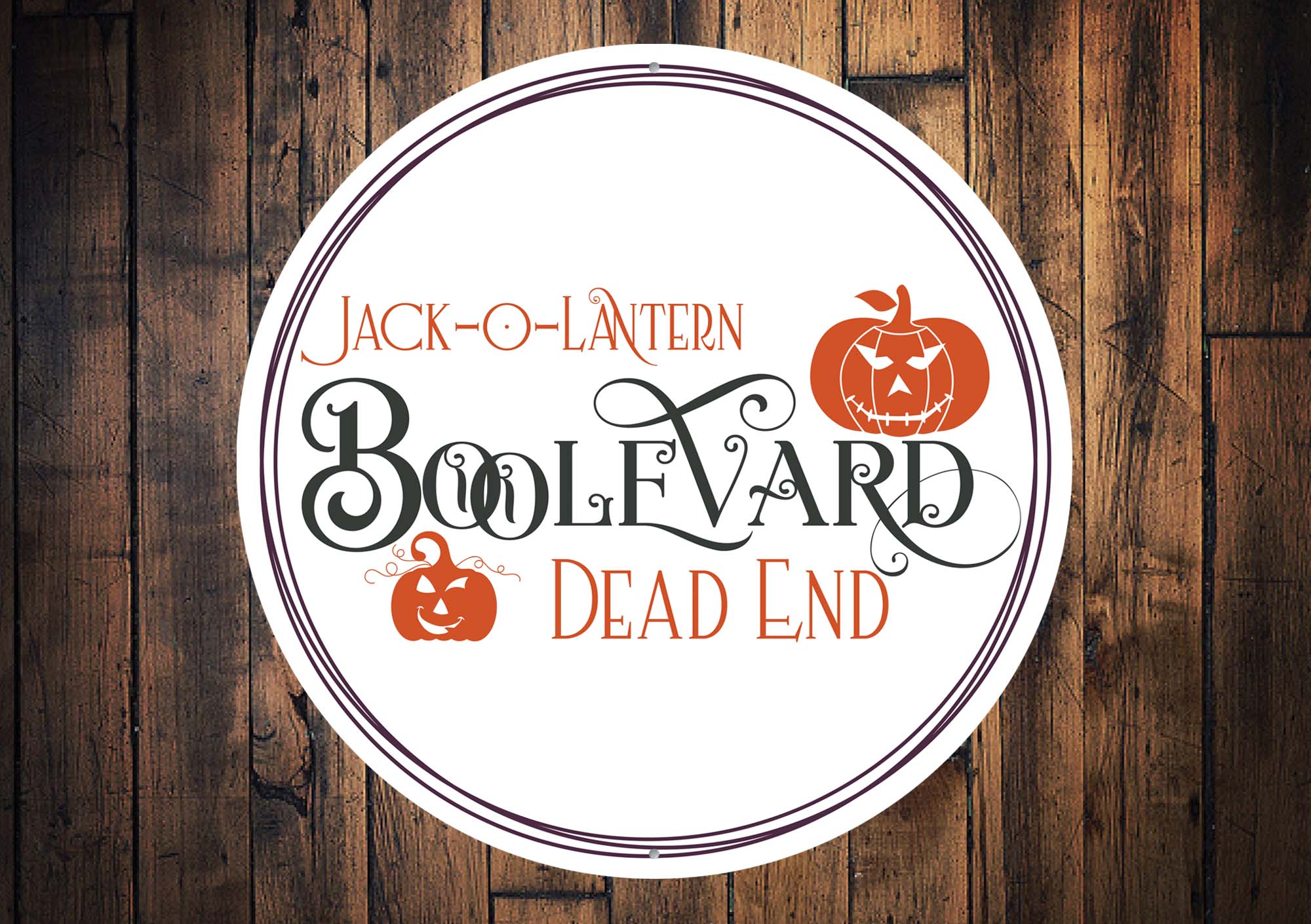 Jack O Lantern Boolevard Dead End Sign