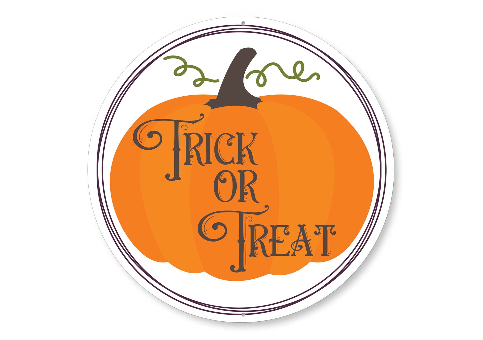 Trick Or Treat Pumpkin Halloween Sign