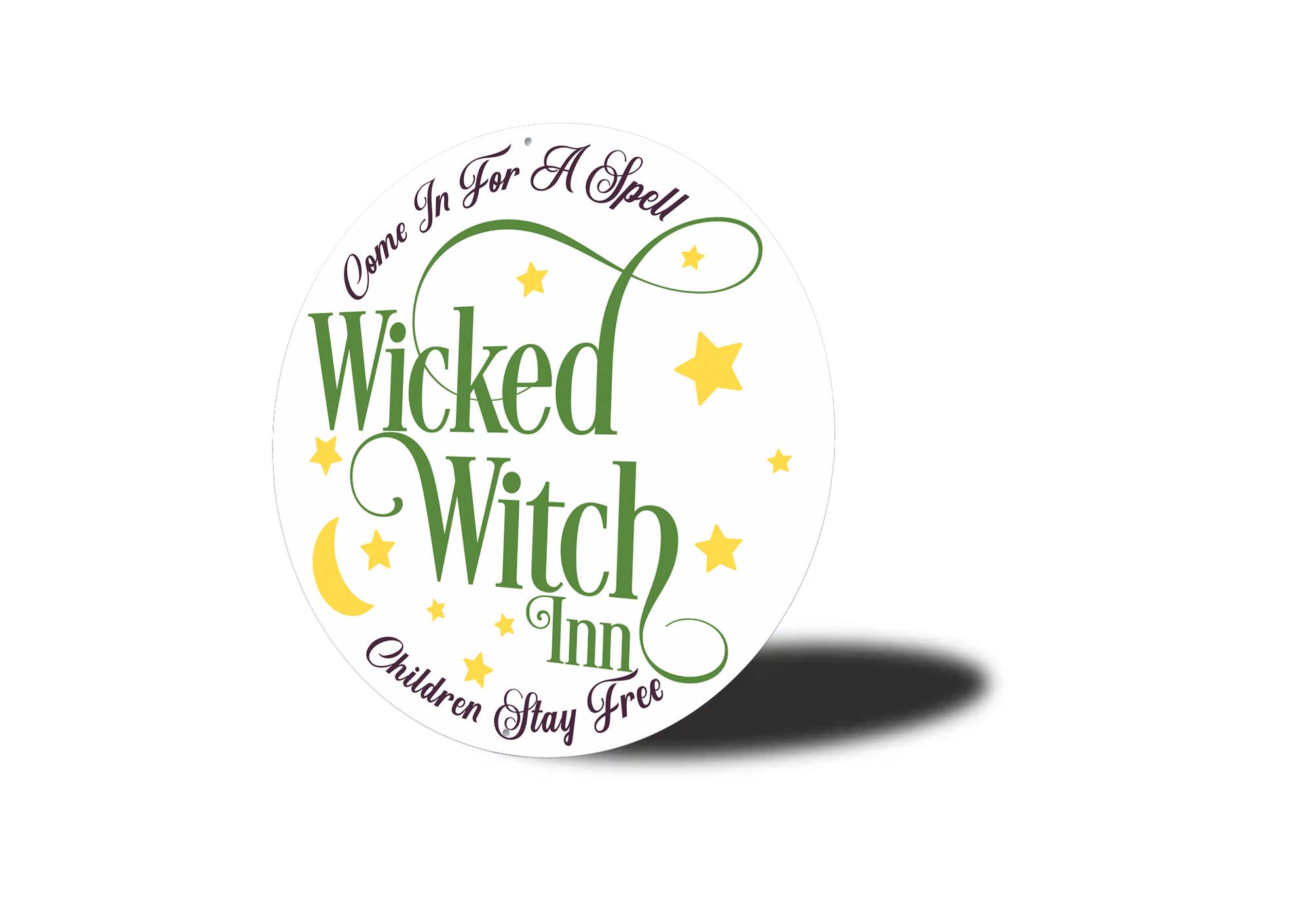 Wicked Witch Inn Round Halloween Sign