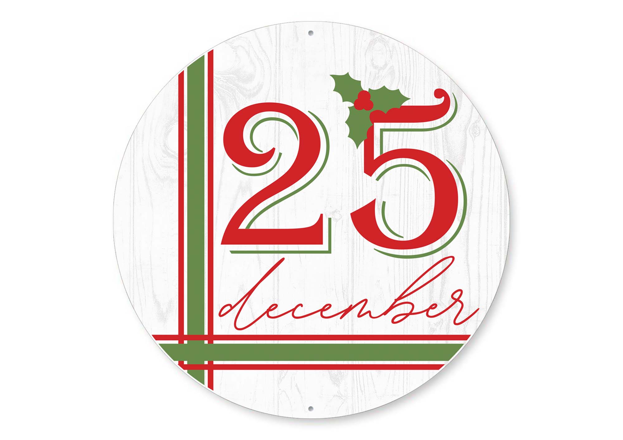 25 December Christmas Metal Sign