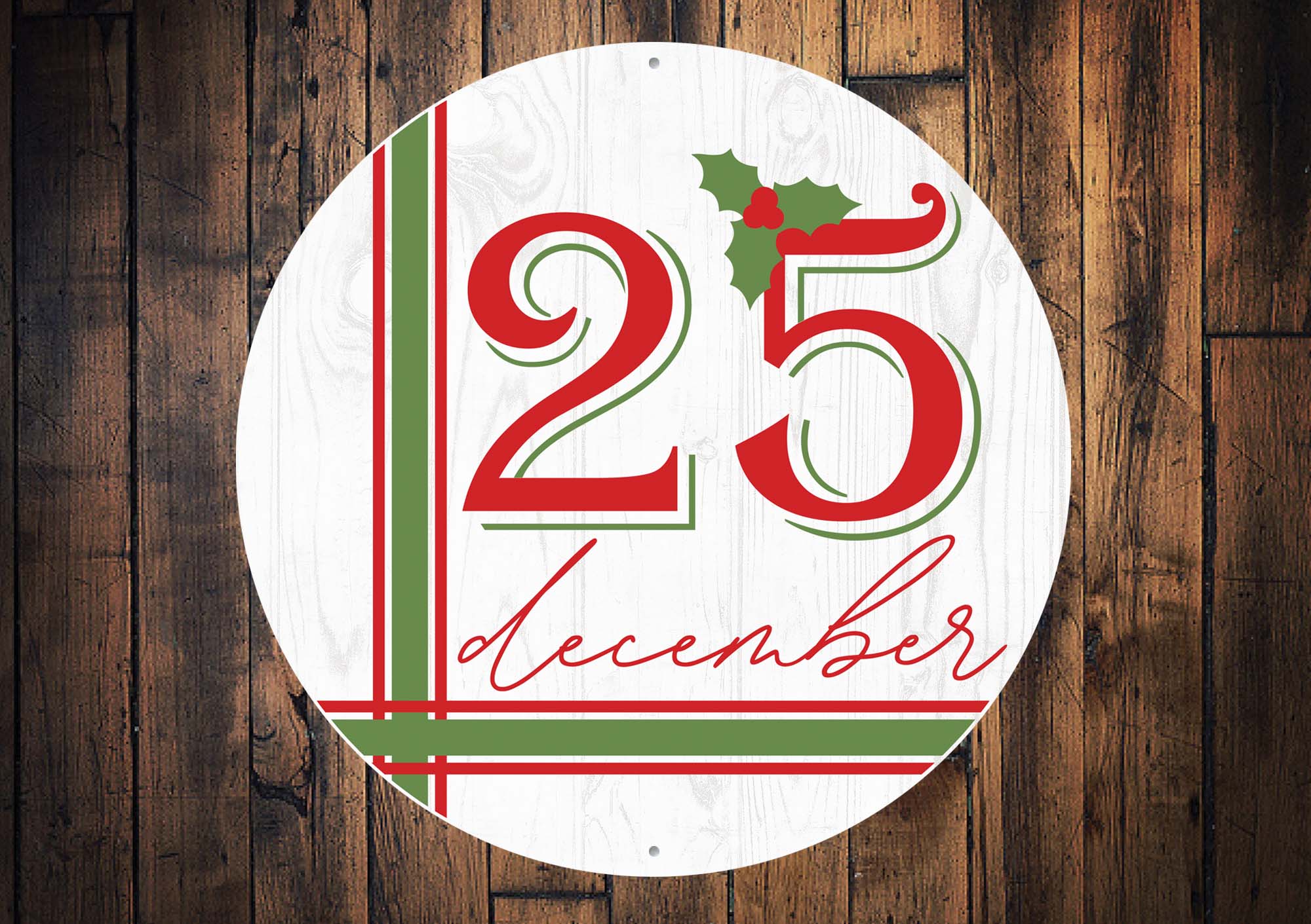 25 December Christmas Metal Sign