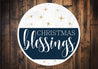 Christmas Blessings Round Metal Sign