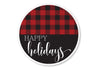 Happy Holidays Plaid Pattern Christmas Sign