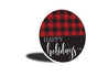 Happy Holidays Plaid Pattern Christmas Sign